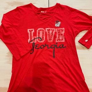 Georgia Bulldogs Lace up Front Tee